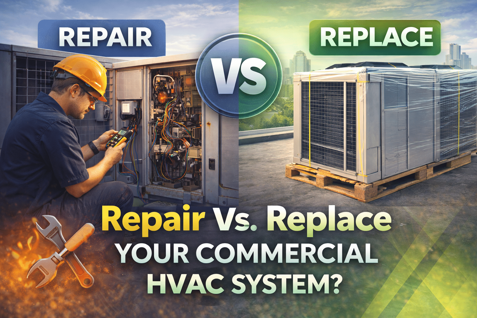 Featured image for “Repair vs Replace Your Commercial HVAC System?”